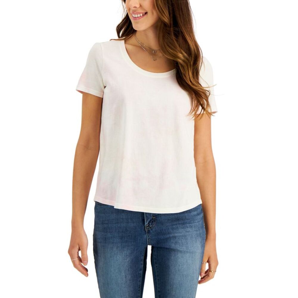 Style & Co Petite Pastel Tie Dye Cotton T-Shirt